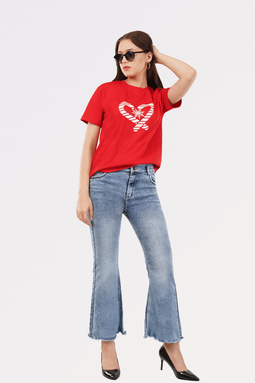 Red Cotton Boxy Fit Printed T-Shirt