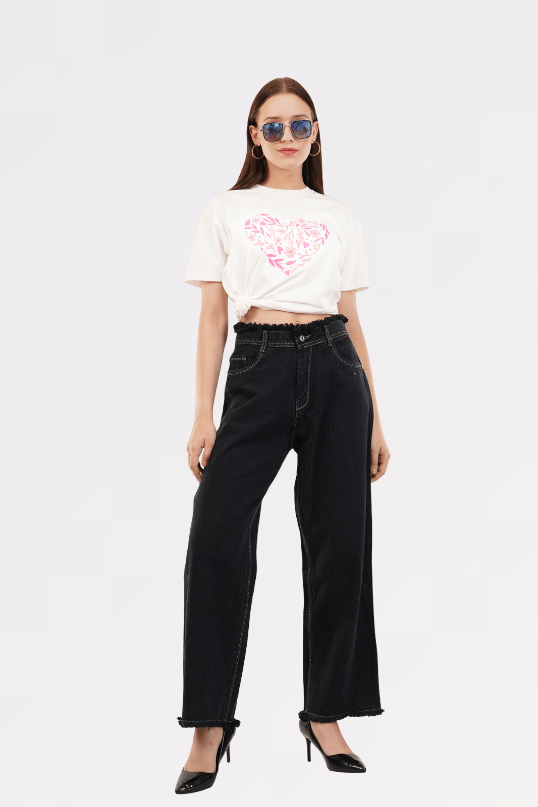White Cotton Boxy Fit Printed T-Shirt