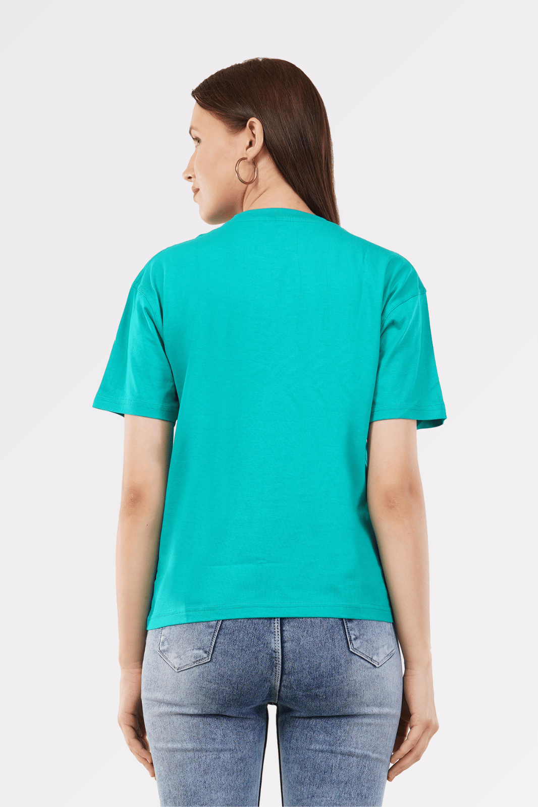 Green Cotton Boxy Fit Printed T-Shirt
