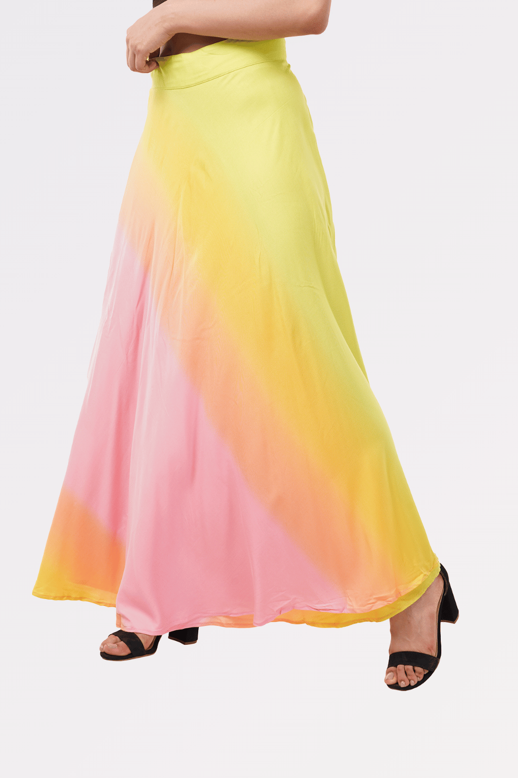 Ombre Maxi-Length Wrap Skirt in Premium Rayon