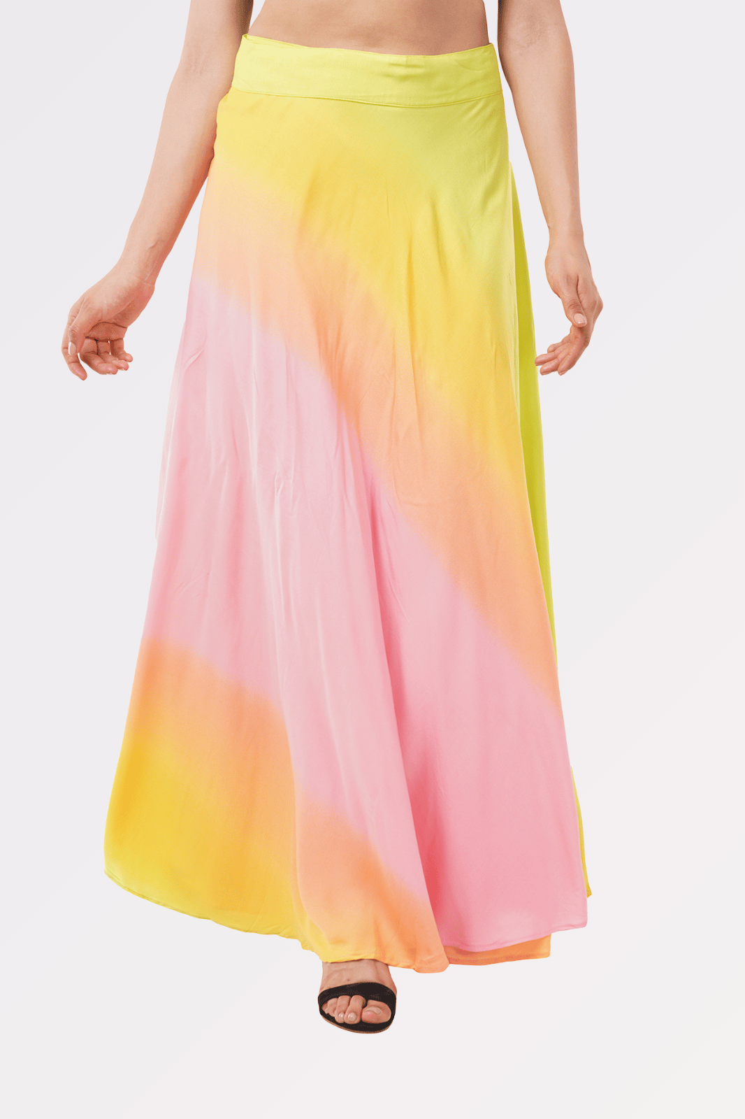 Ombre Maxi-Length Wrap Skirt in Premium Rayon