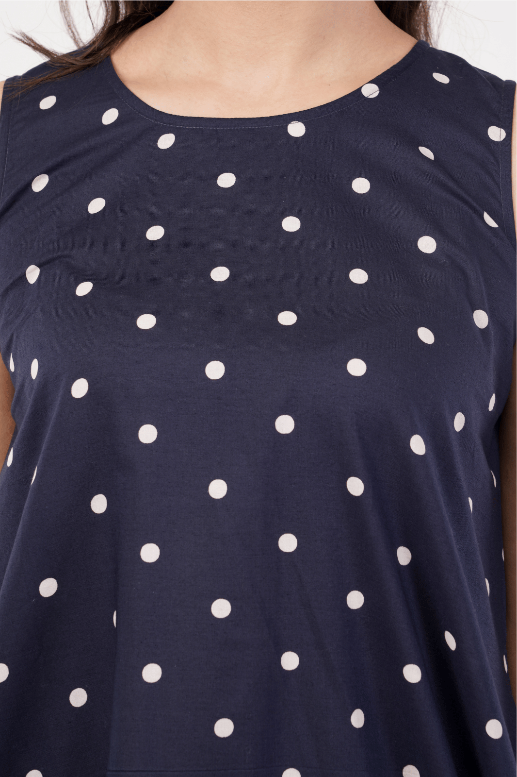 Polka Dots Cotton A-Line Mini Dress