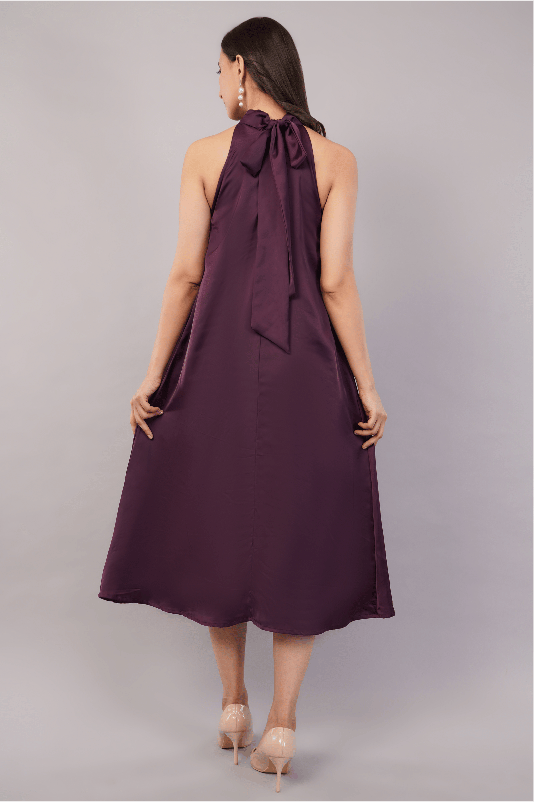 Satin A-Line Maxi Dress