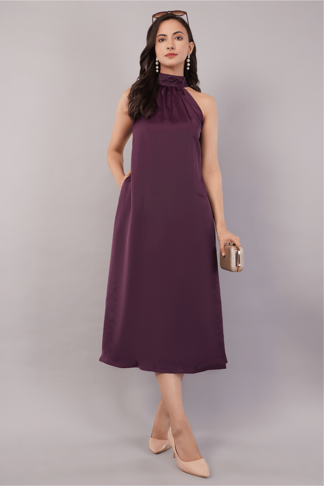 Satin A-Line Maxi Dress