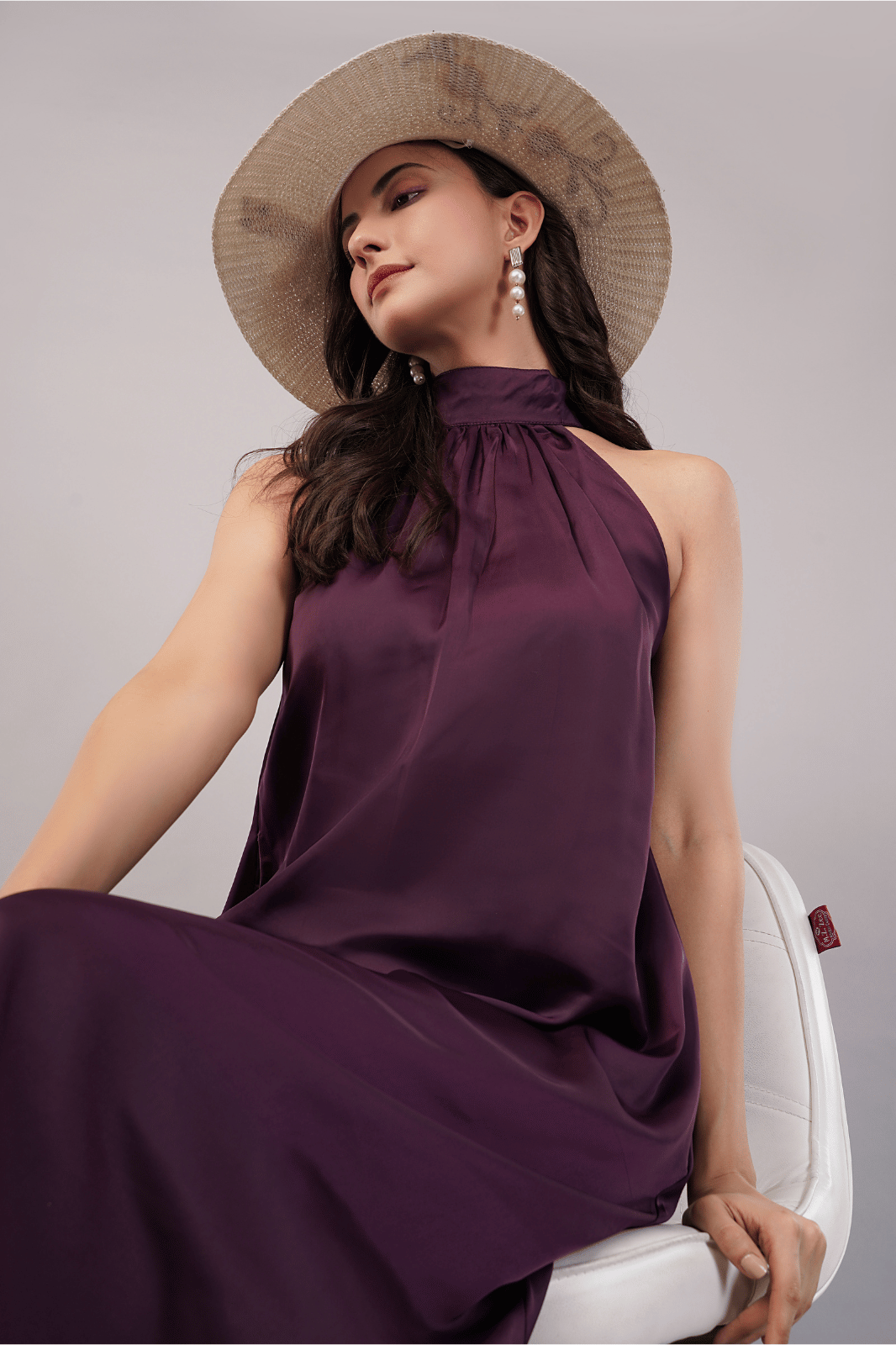 Satin A-Line Maxi Dress