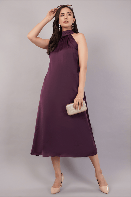Satin A-Line Maxi Dress